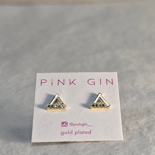 PG Tiny Golden Triangle Studs