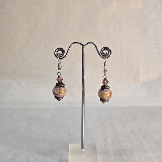Vintage Purple Beaded Earrings