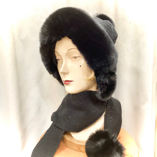 Riding Hood Beanie and Tassle - Black