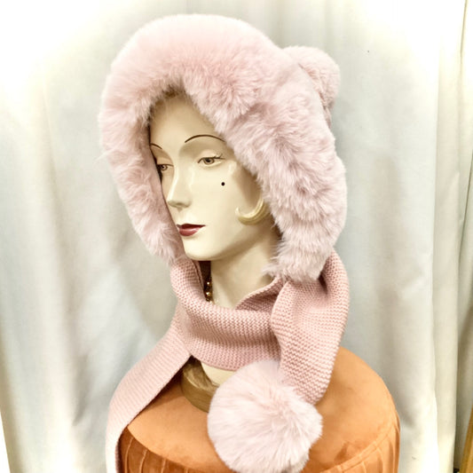 Riding Hood Beanie and Tassle - Pink