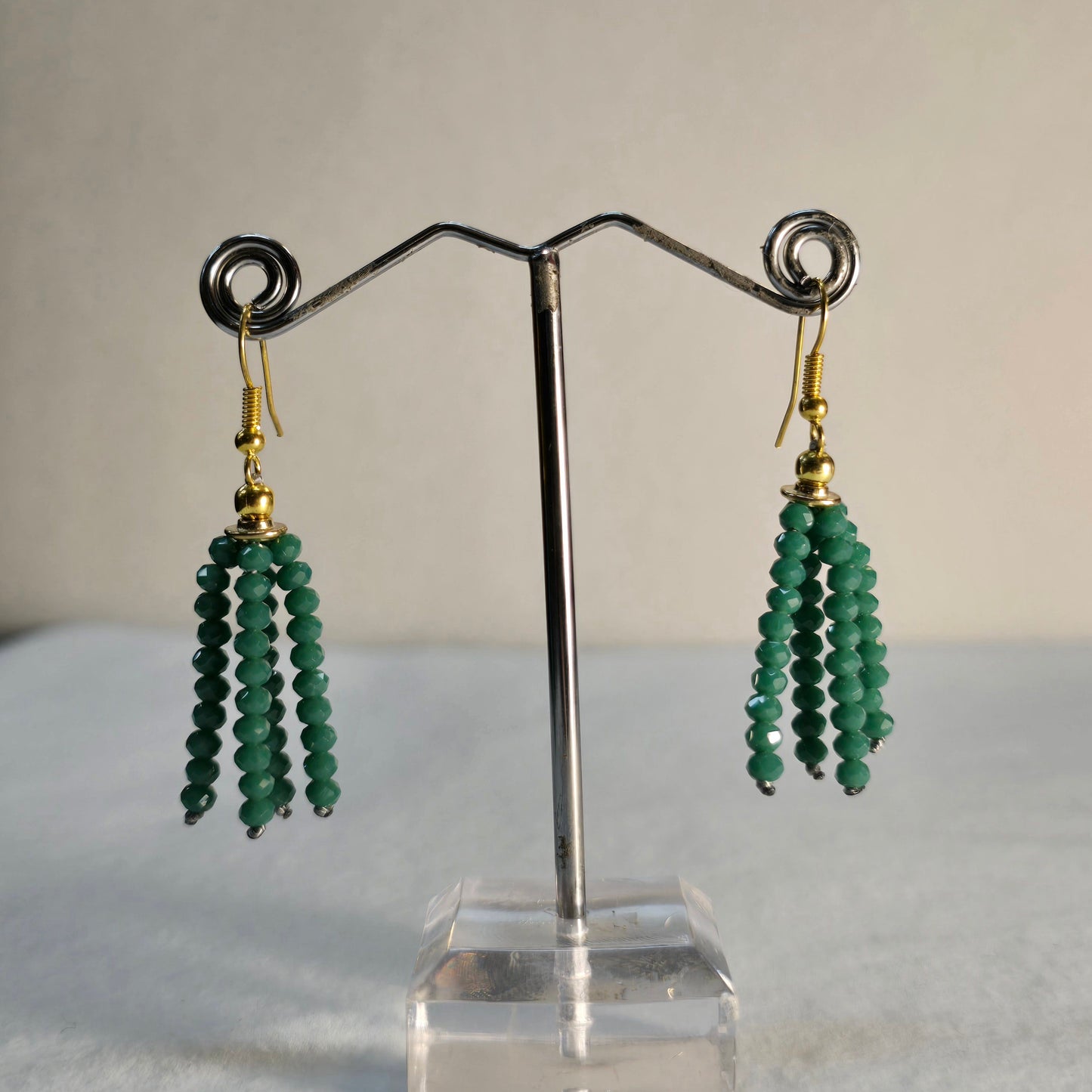 Green Beaded Earrings