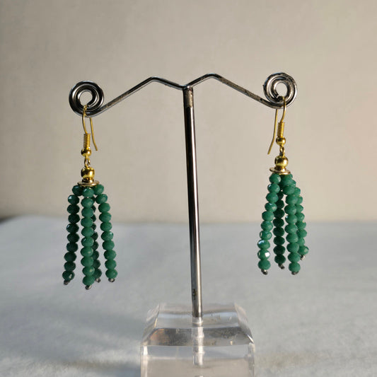 Green Beaded Earrings