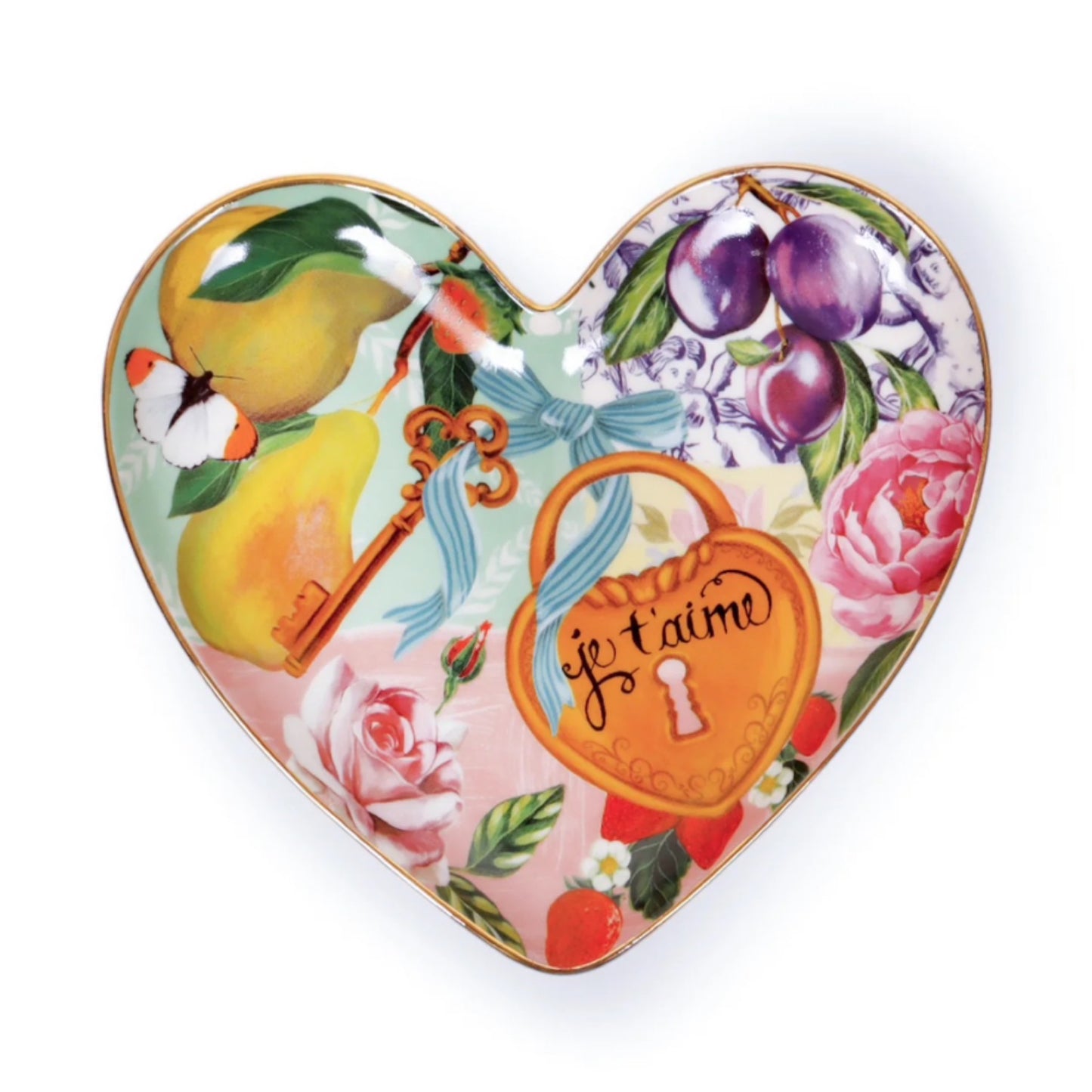 Heart shaped trinket tray Je t'aime Paris