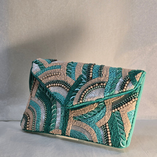 TEAL Beaded Purse