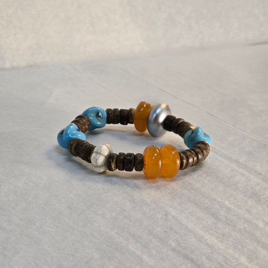 Zen Bracelet in orange and turquoise