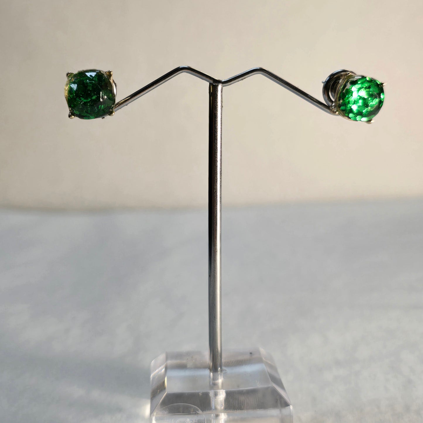 Green Crystal Studs