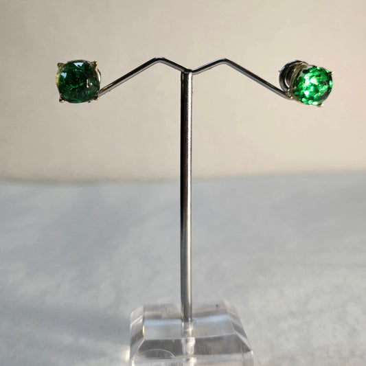 Green Crystal Studs