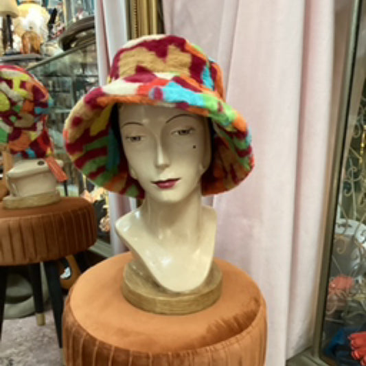 Fluffy Multicoloured Bucket Hat