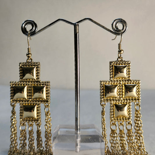 SA Large Dangling Gold Earrings