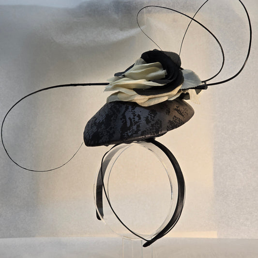 French Cafe Black Fascinator