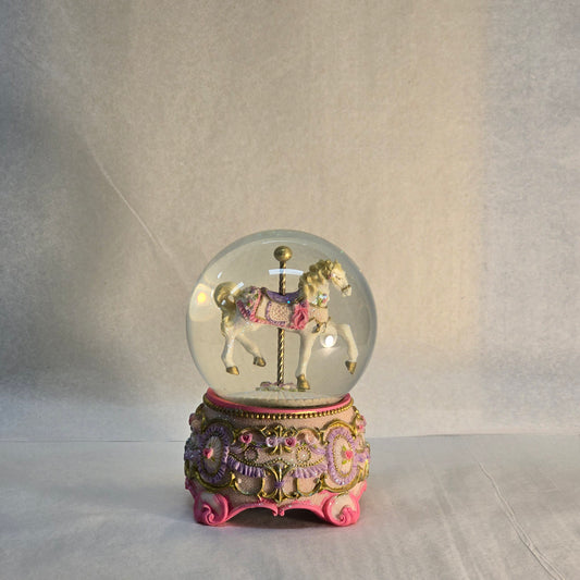 Musical Horse Glass Snow Dome