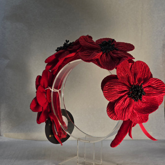 Red Velvet Poppy's Headpiece