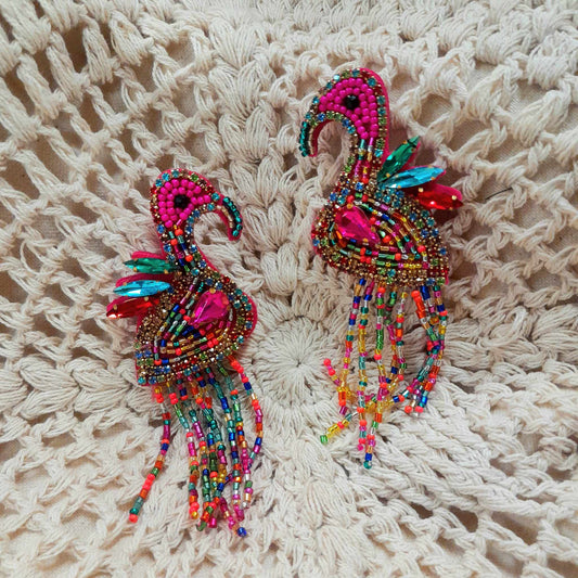 Flamingo Bead Earrings