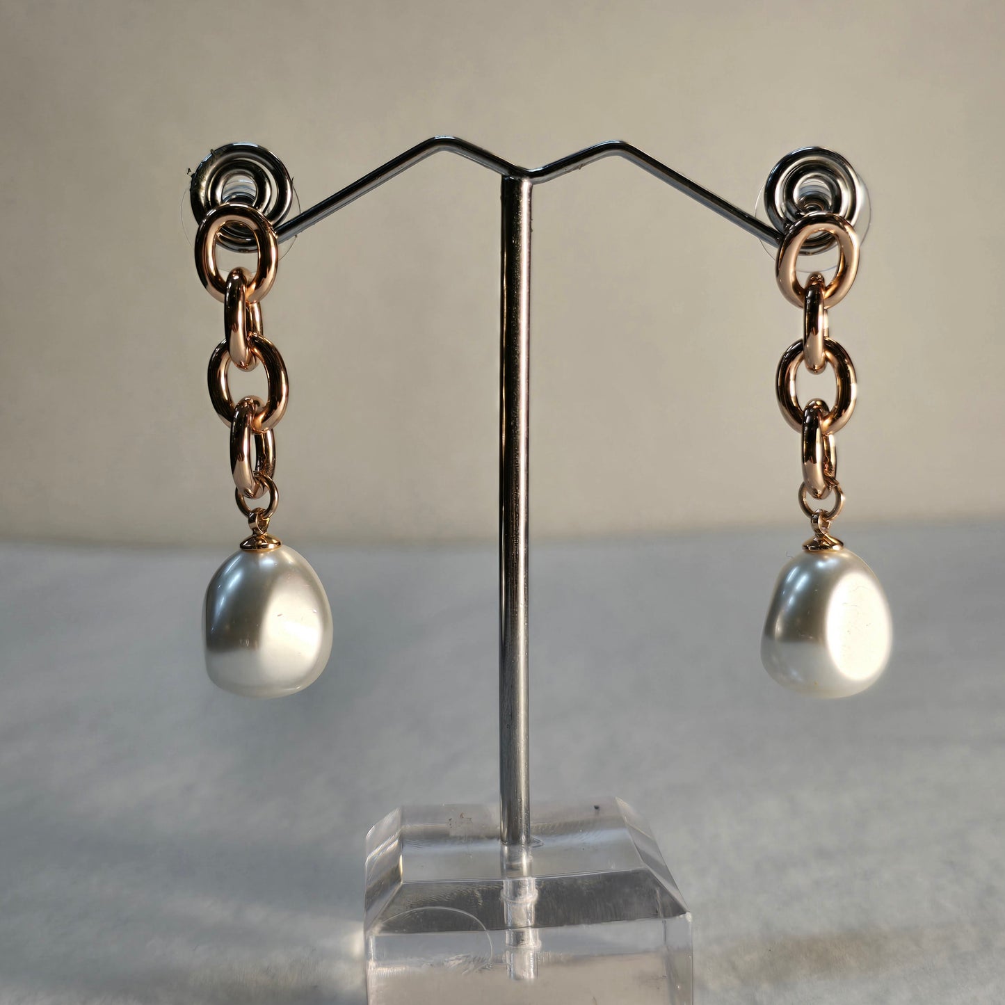 SA Golden Chain and Pearl Earrings