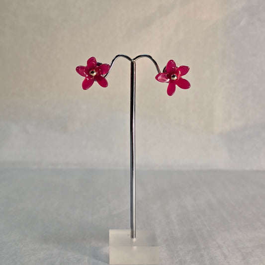 Flower Stud - pink acetate