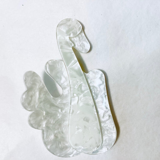 White Swan Brooch - Pearl Effect