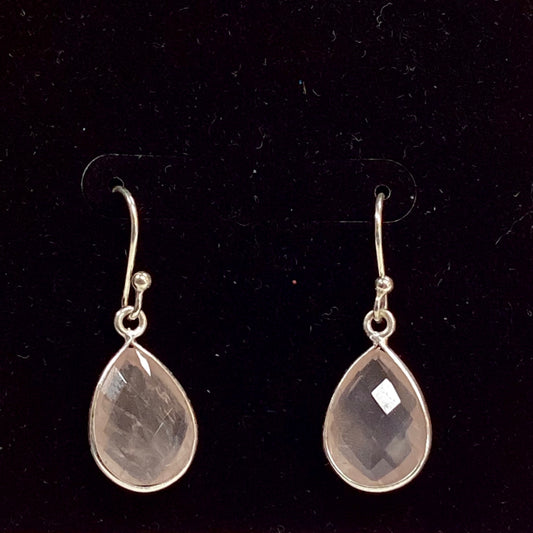 Rose Quartz and Sterling Silver Earrings