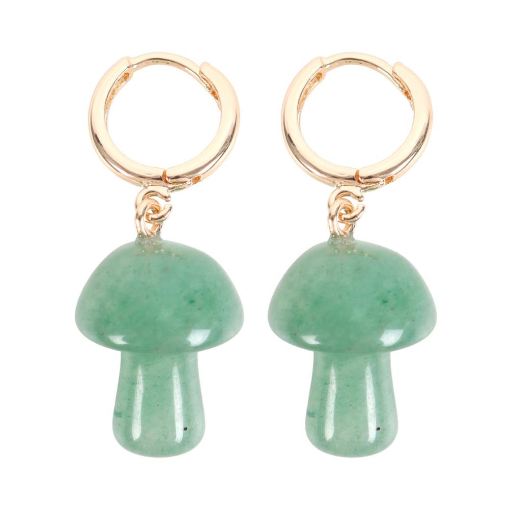 Mushroom Earrings - Aventurine
