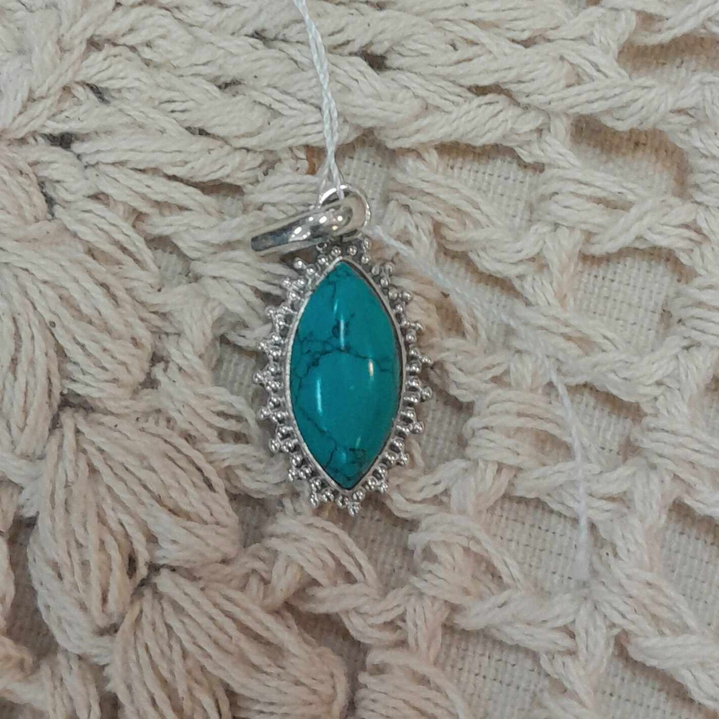 Sterling Silver and Turquoise Eye Pendant