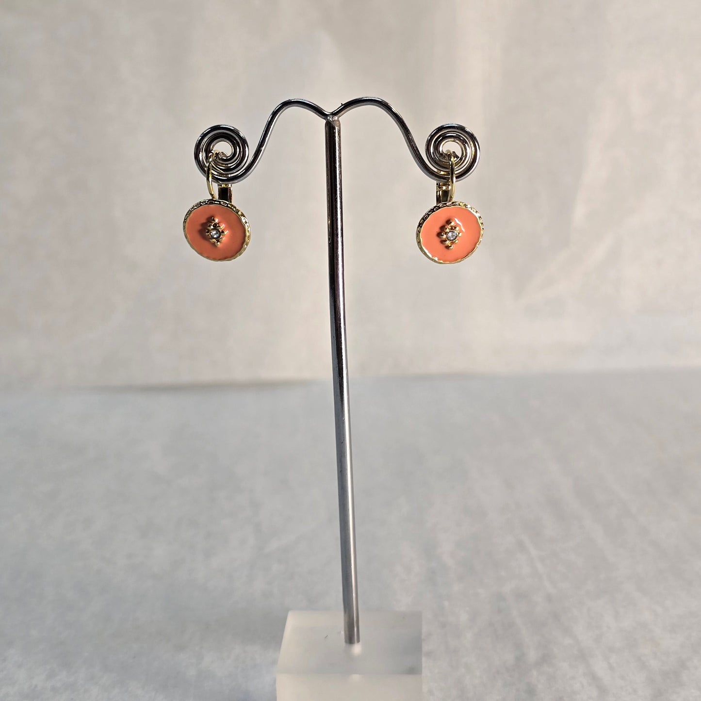 Simple French Peach Earrings - Gold Plated