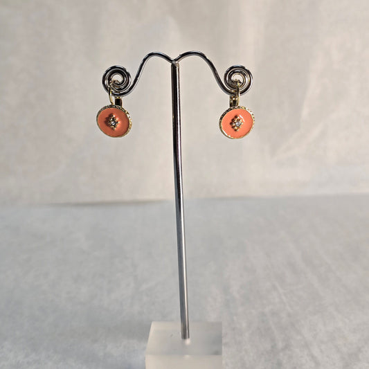 Simple French Peach Earrings - Gold Plated