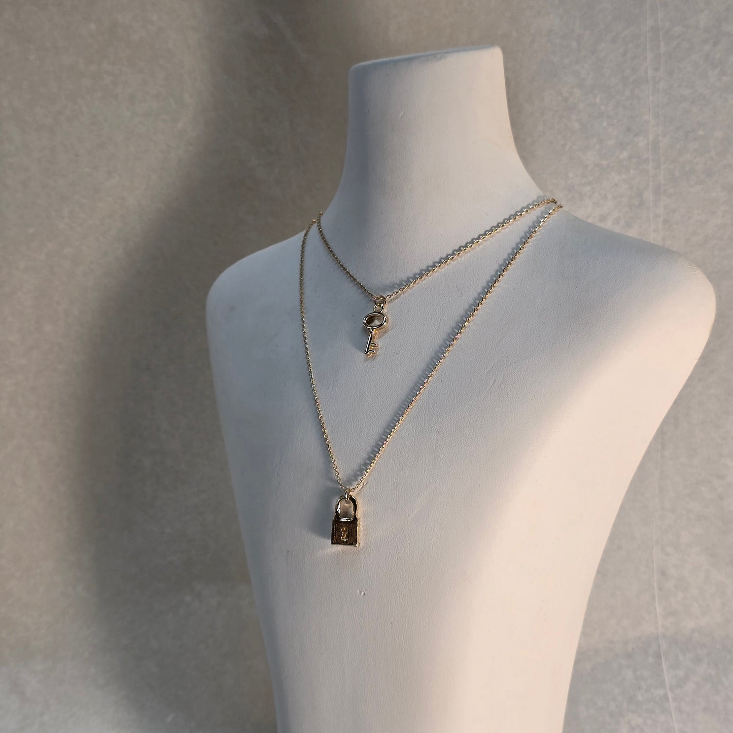 Golden Necklace with Lock
