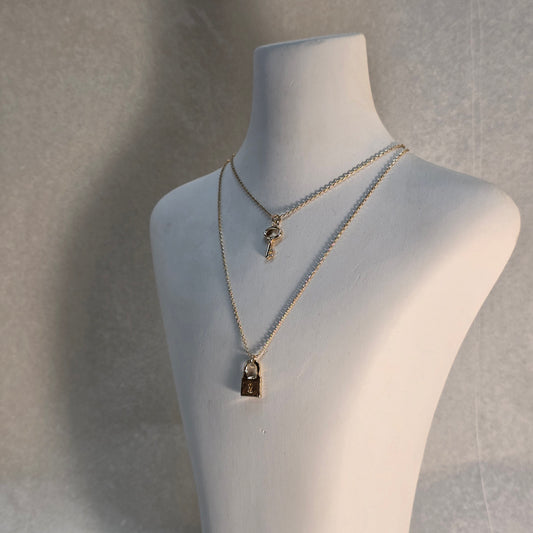 Golden Necklace with Lock