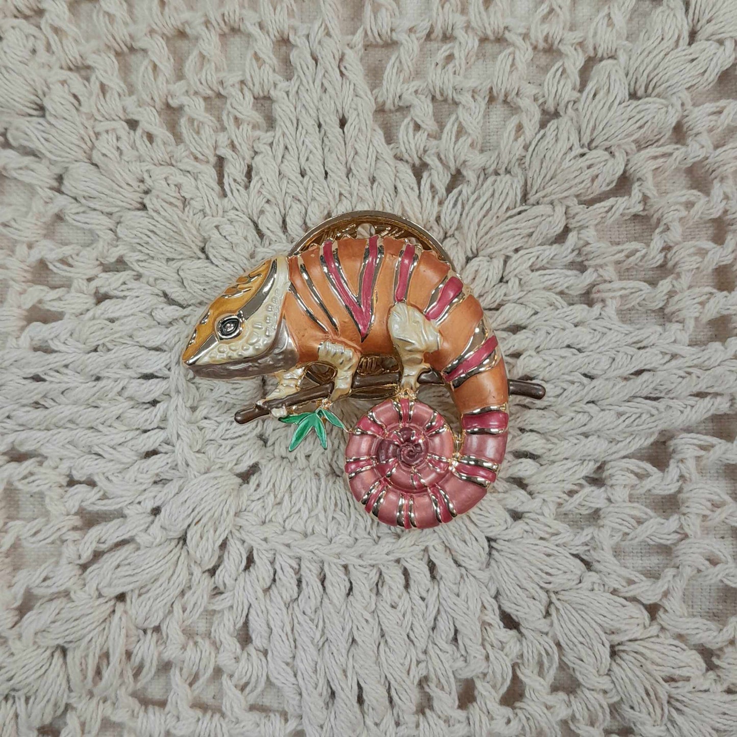 Crystal Chameleon Brooch