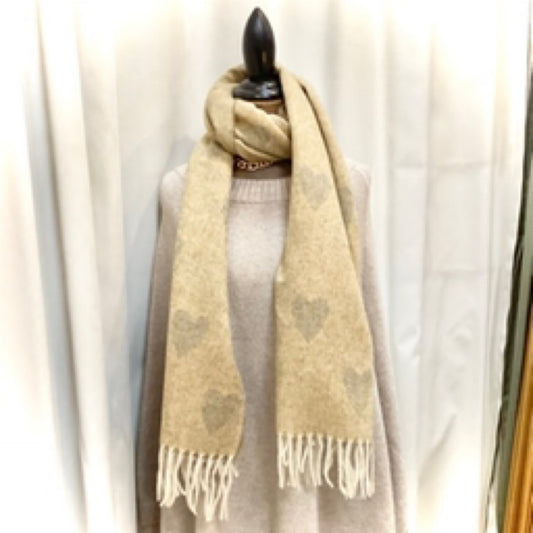 Heart Scarf - Mustard