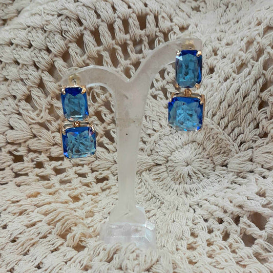 Ocean Blue Crystal Earrings