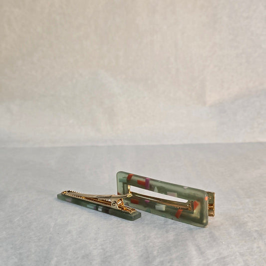Art Collection Hair Clip - Green