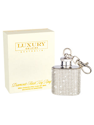Mini Flask Key Ring - Silver