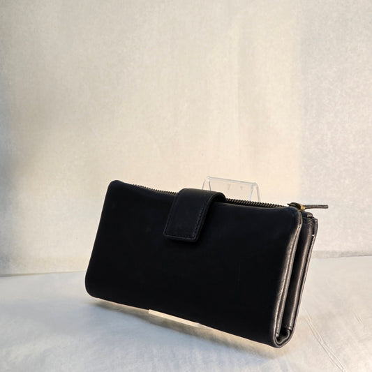 Black Leather Clutch Wallet