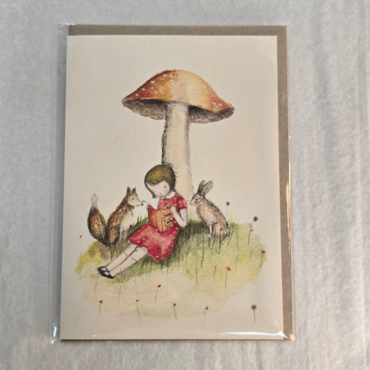 Nuovo Card - Reading under the Mushroom