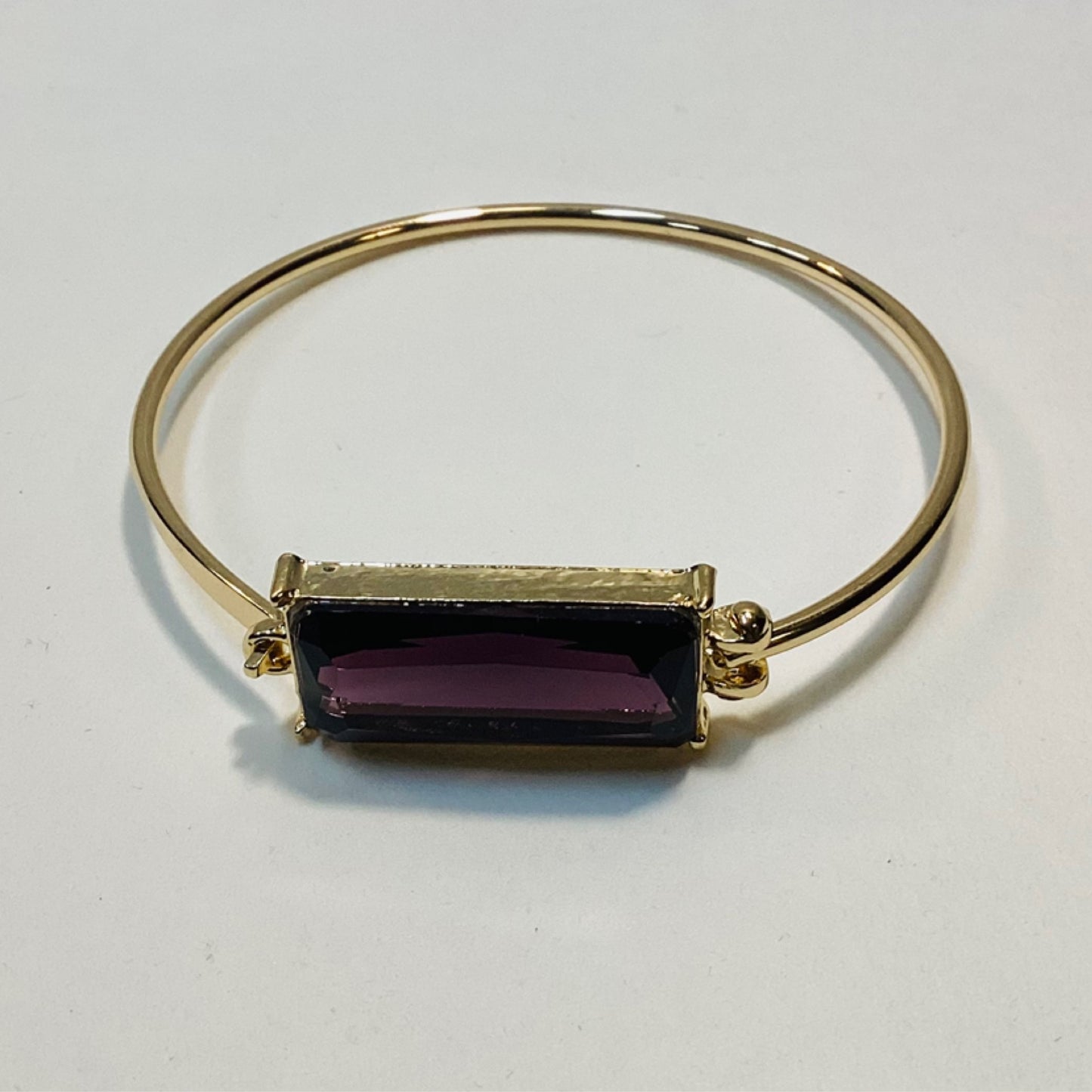 Hinge Bangle Amethyst Glass