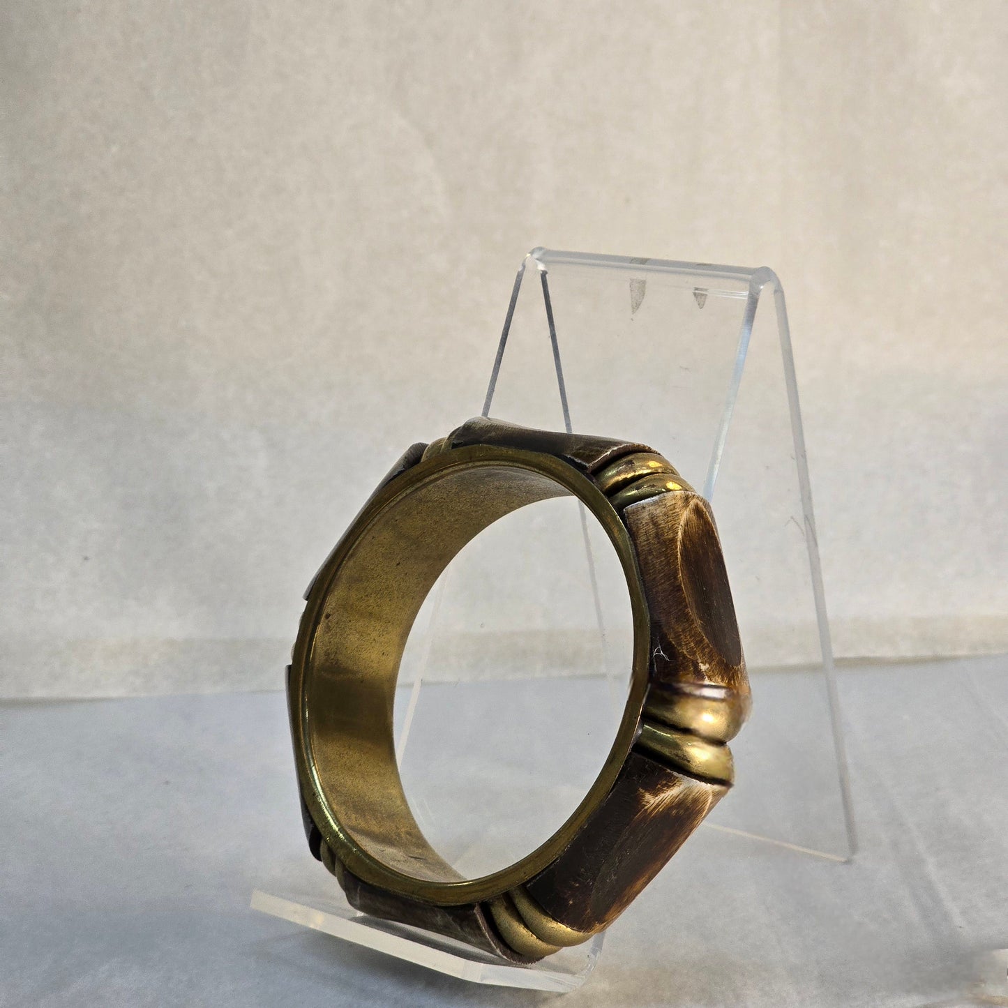 Wooden Bangle with Gold
