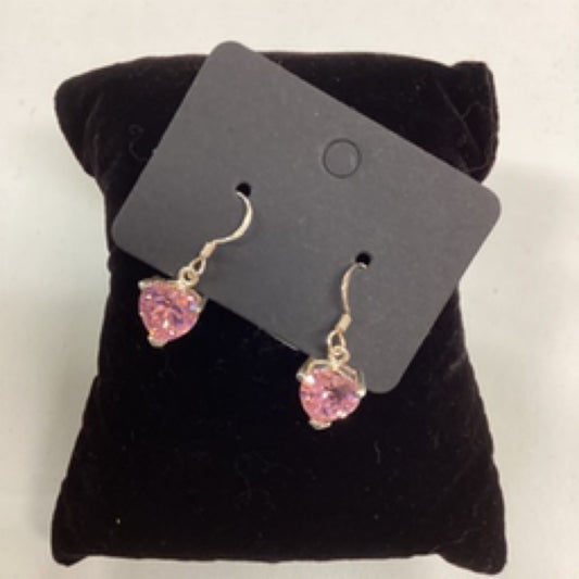 Sterling Silver and Rose Quartz Heart Earrings