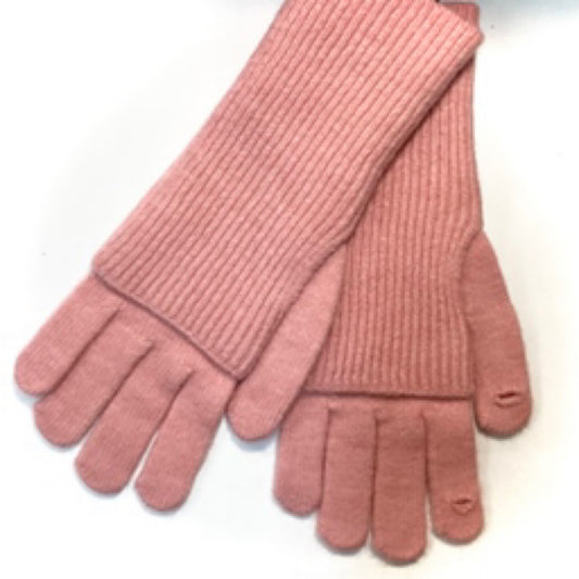 Finger Pull Over Gloves - Pink