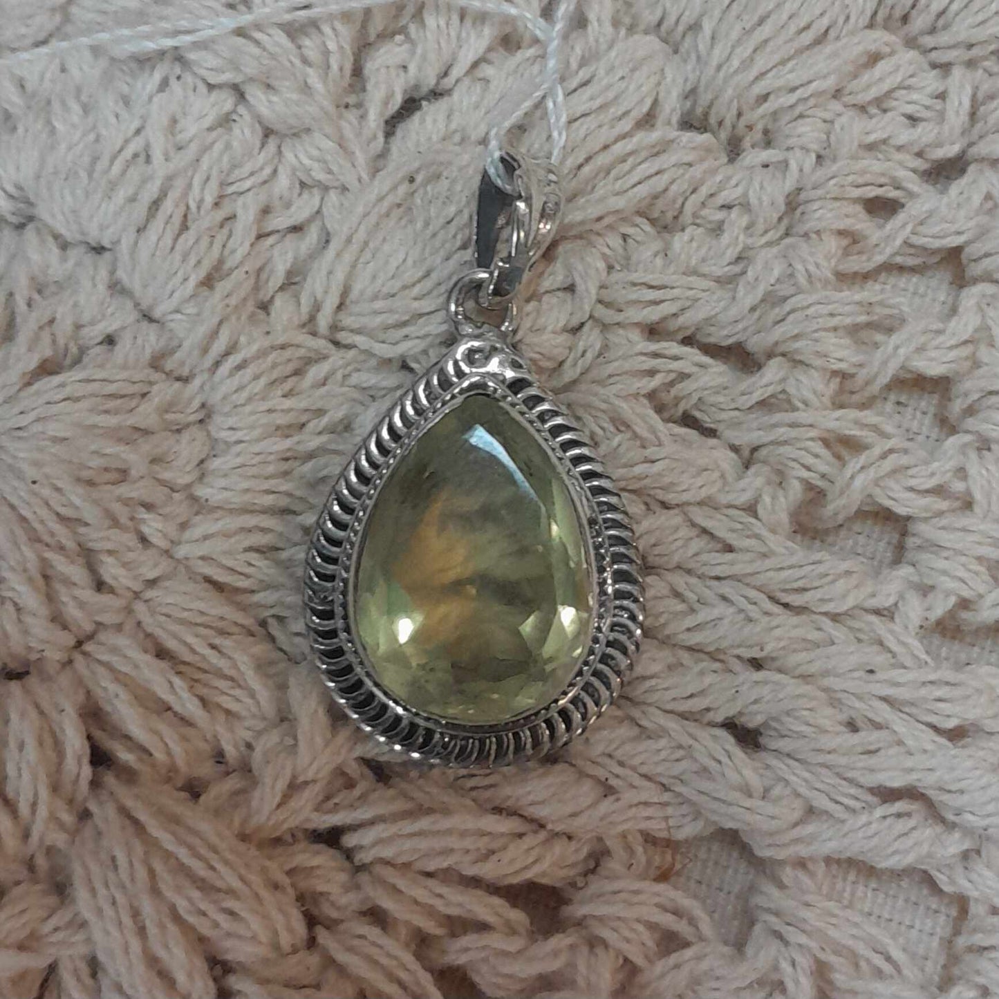 Citrine Teardrop Sterling Silver Pendant