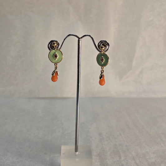 Gold Plated Teal Earrings