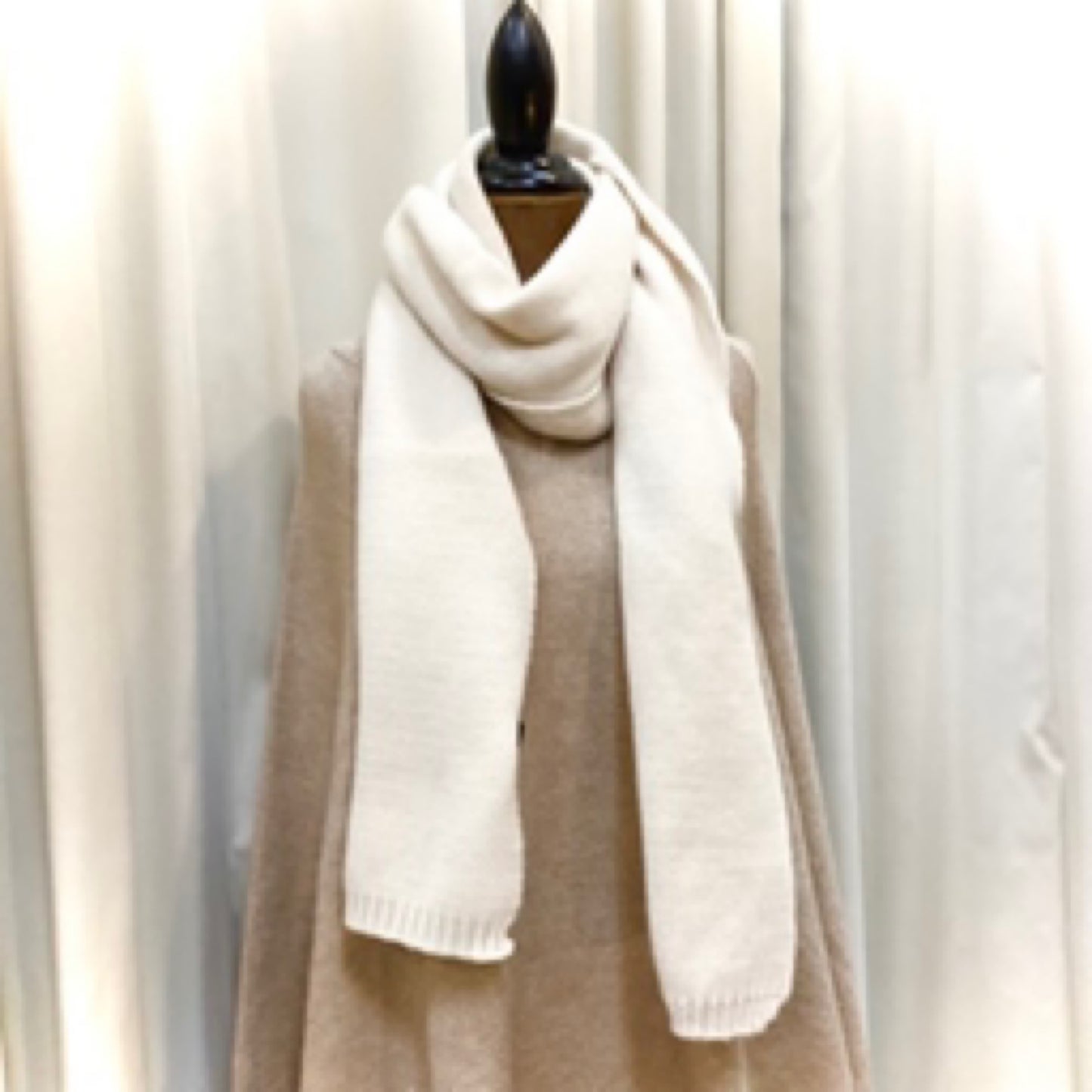 Plain Thick Scarf - Beige