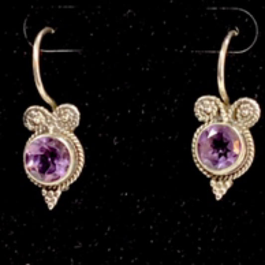 Sterling Silver and Amethyst Earrings
