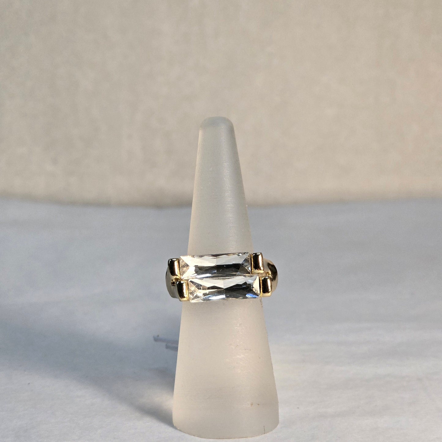 SA Gold Ring with Crystals