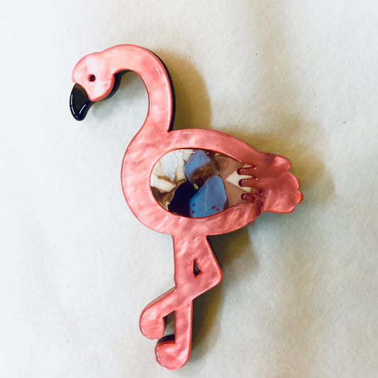 Flamingo Brooch - Pink