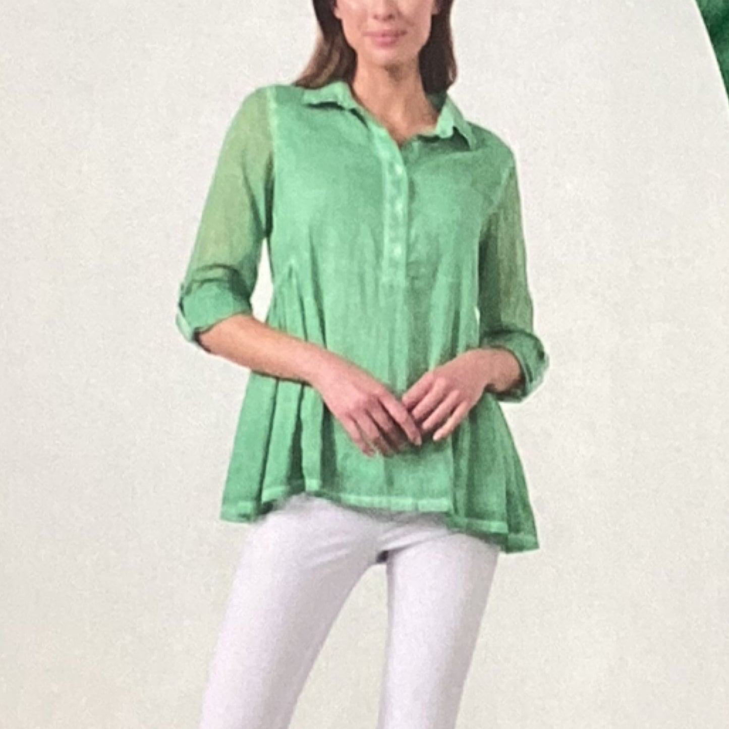Blouse-Swing with waist gathers