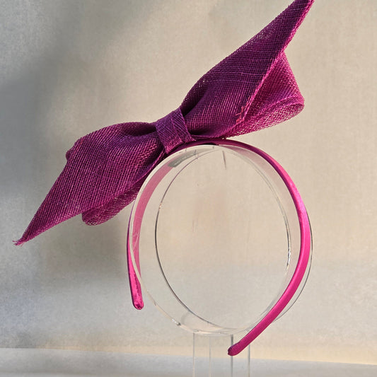 Hot Pink Bow Fascinator