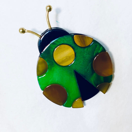 Ladybird Brooch - Bright Green