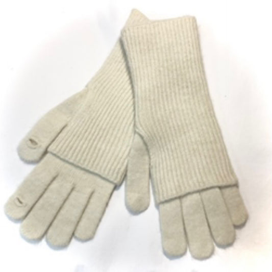 Finger Pull Over Gloves - Cream