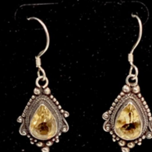 Sterling Silver and Citrine Earrings