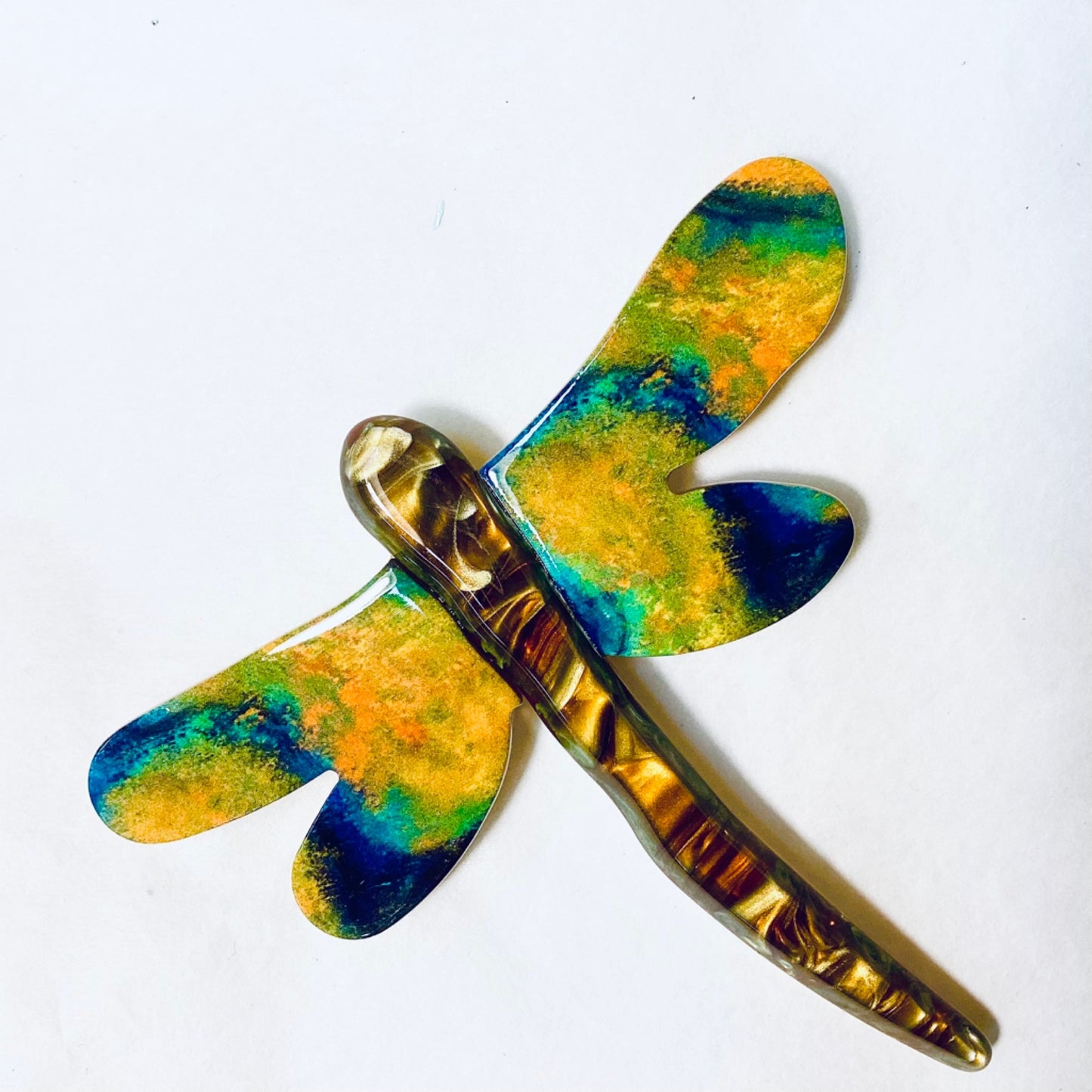 Dragonfly Brooch - Yellow Artwork